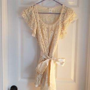 Lace/silk blouse